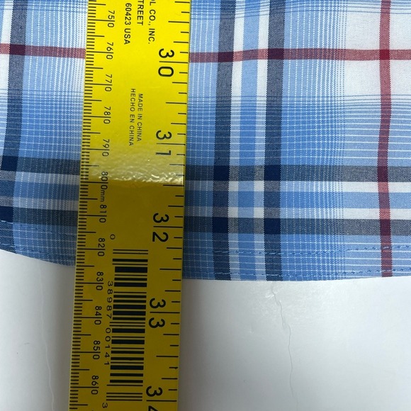 Lincoln Outfitters Blue Plaid Button Down Long Sleeve Shirt Mens XL - Picture 6 of 10